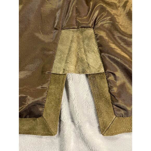 J. Peterman Frontiersman Brown Suede Men’s XXL Fringe Leather Western Jacket VTG - Picture 14 of 16